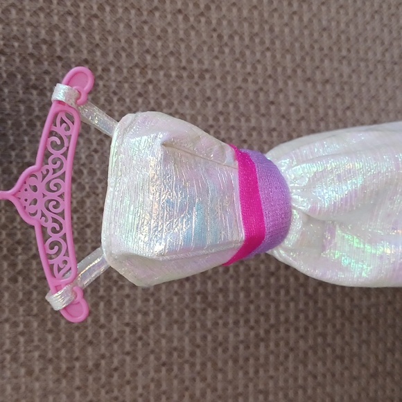 Vintage Barbie Dress Mattel Doll 80's Crystal Barbie Iridescent Dress Gown - Picture 3 of 17